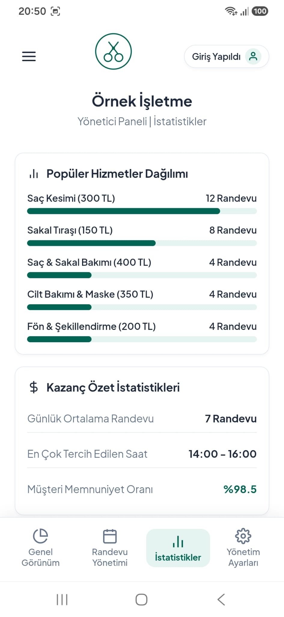 İşletme Ayarları
